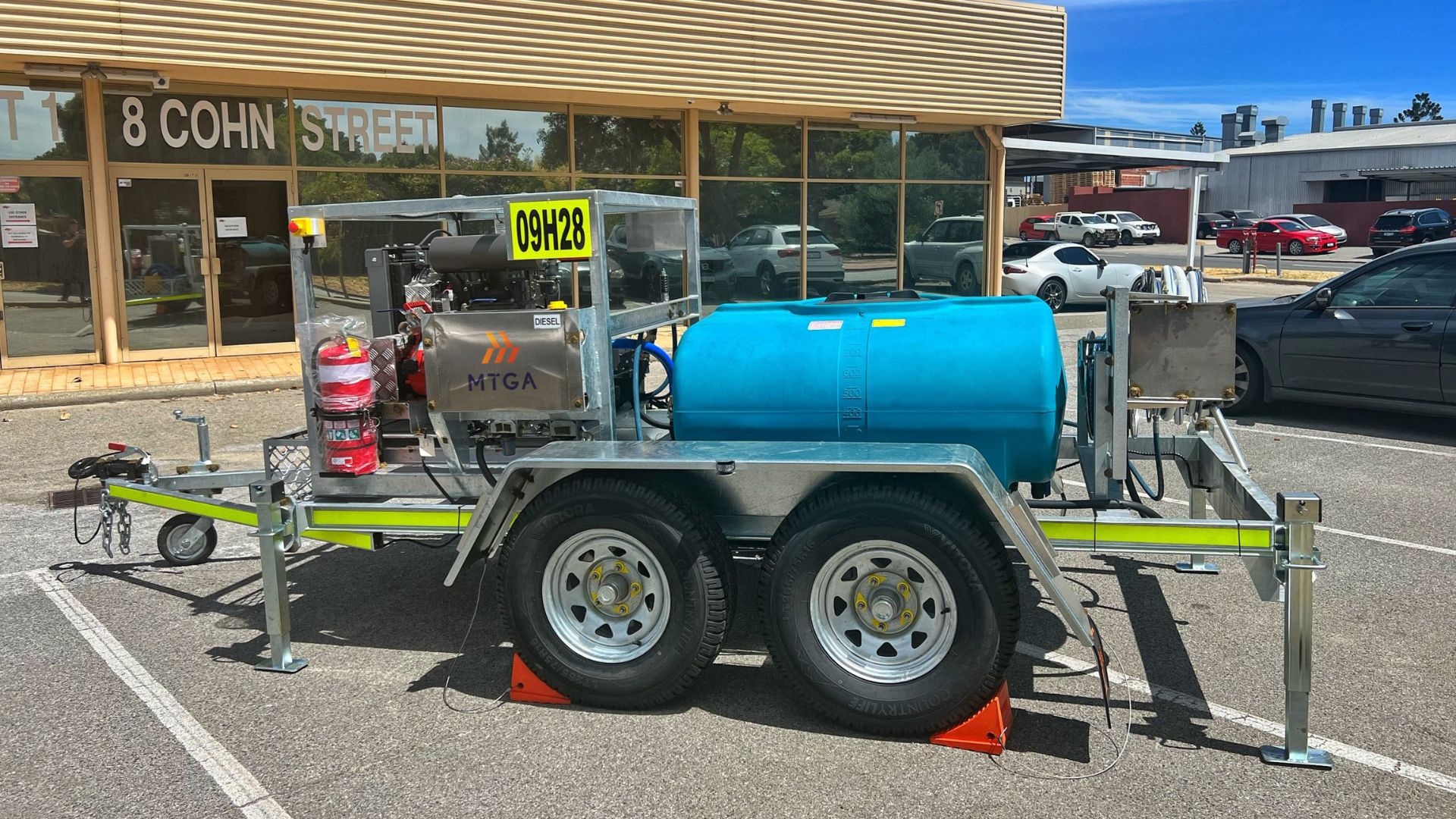 he MTGA Battery Wash Down Trailer delivers powerful, high-pressure cleaning without the need for diesel or external power.